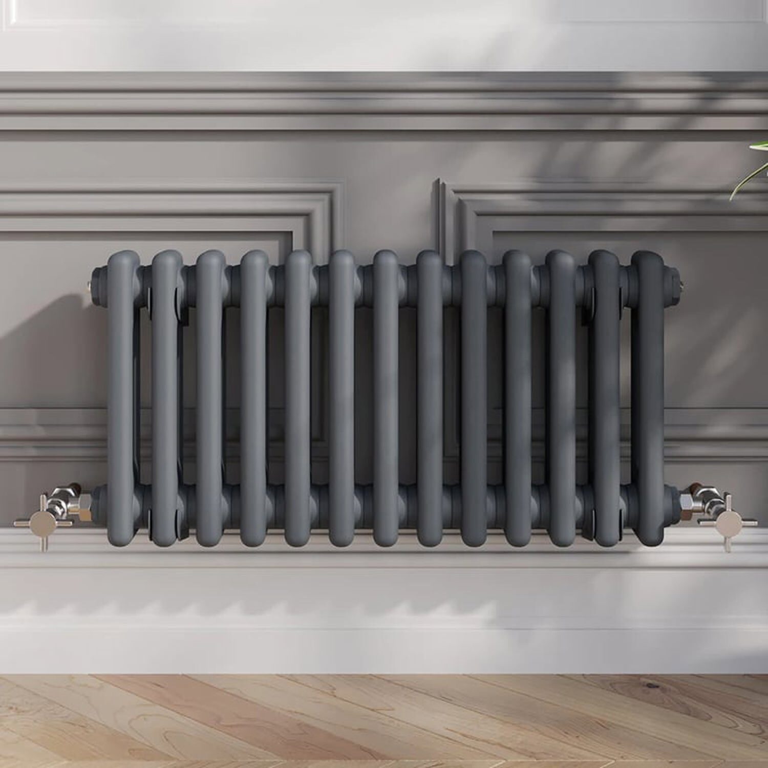 Temprazo Traditional Colosseum Double Bar Column Radiator Anthracite 300 X 1190Mm - Anthracite / 300Mm / 605Mm / 70Mm