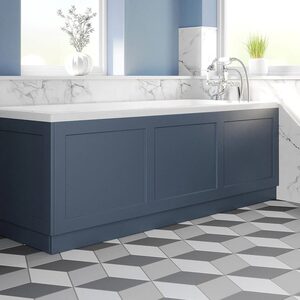 Matt Blue Bath Panel Pack 1700/750mm - Traditional Side & End MDF