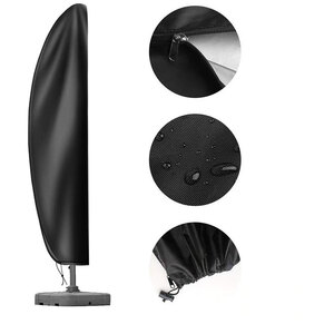 Waterproof Parasol Cover with Full Length Zipper UV Resistant Outdoor