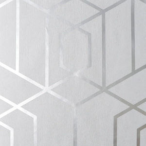Prism Deco Wallpaper in Silver with Silver Metallic