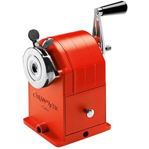 Caran d'Ache Metal Crank Desk-Top Pencil Sharpener Red.