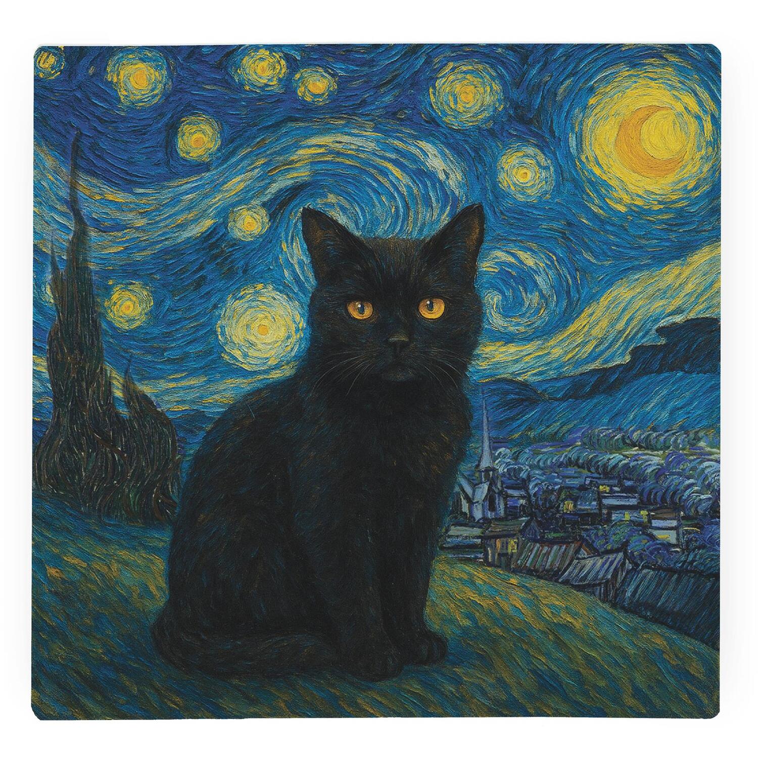 Image of Van Gogh Starry Night Black Cat&hellip;