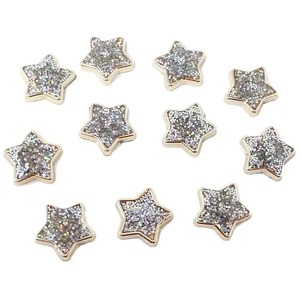 Pack of 25 Gold Glitter Iridescent Star Resin Flat Back Embellishments