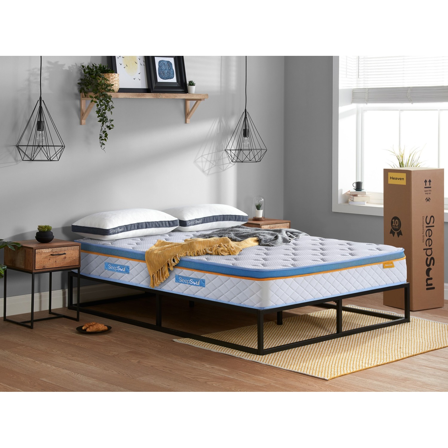 Sleepsoul Heaven 2000 Pocket Gel Hybrid Mattress - Single - White / Single