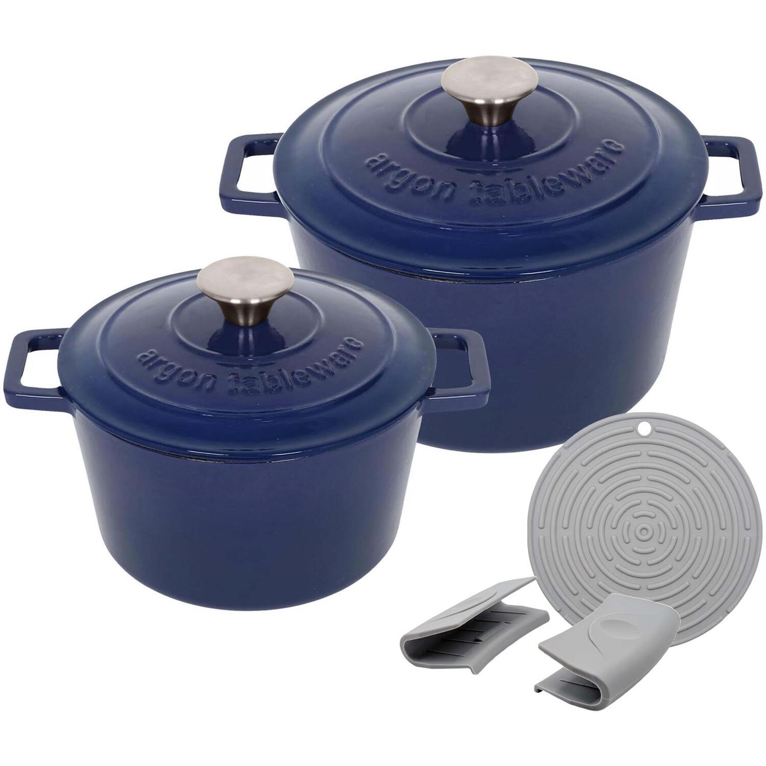 Image of 2pc Round Cast Iron Casserole Dish&hellip;