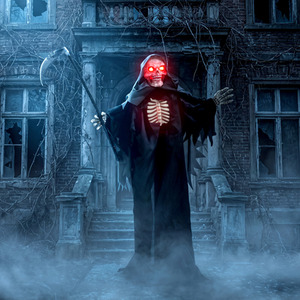 HOMCOM Life Size Animated Grim Reaper Halloween Decoration