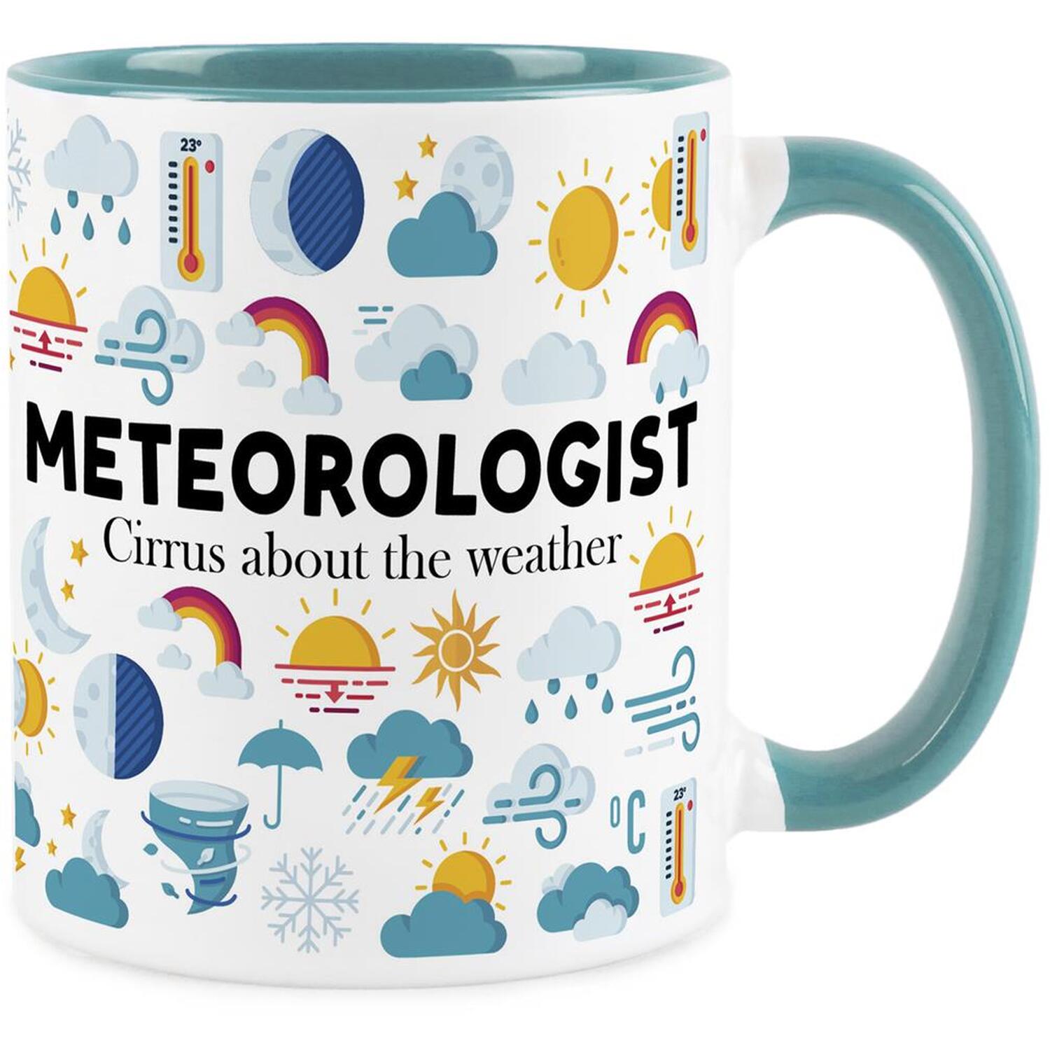 B&Q -  Meteorologist MugWeather Sunshine Humourous Trades Funny Novelty GiftTea/coffee Hot Drinks Ceramic Blue Cup Present - Image 3
