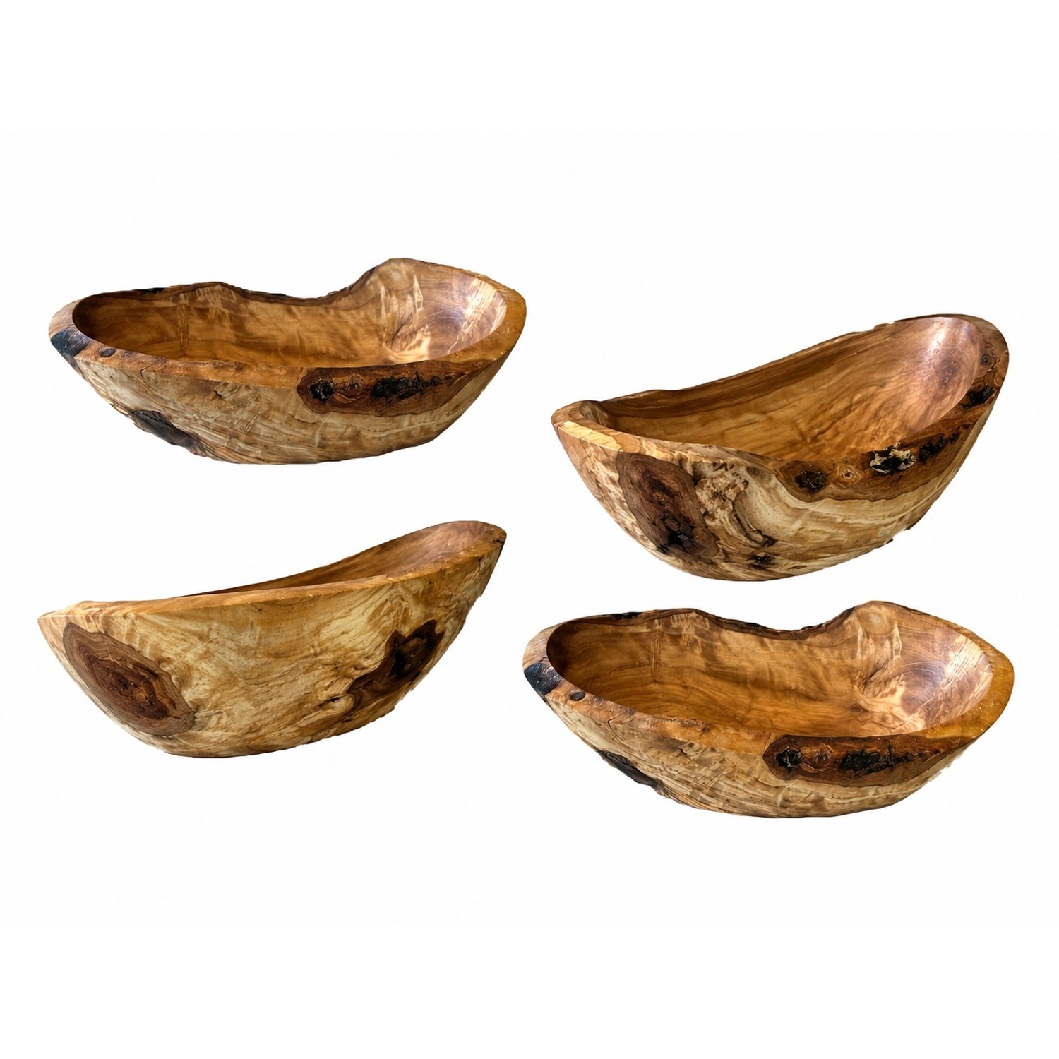 Image of Olive Wood Rustic Hand Carved Bowls&hellip;