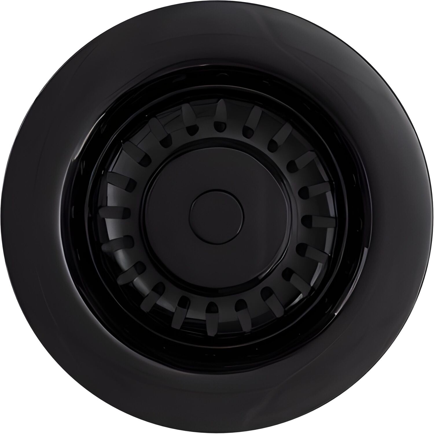 Balterley Round Kitchen Sink Strainer Waste Without Overflow - Matt Black - Matt Black