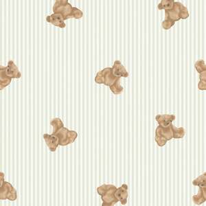 Sample of The Bear Wallpaper in Soft Sage