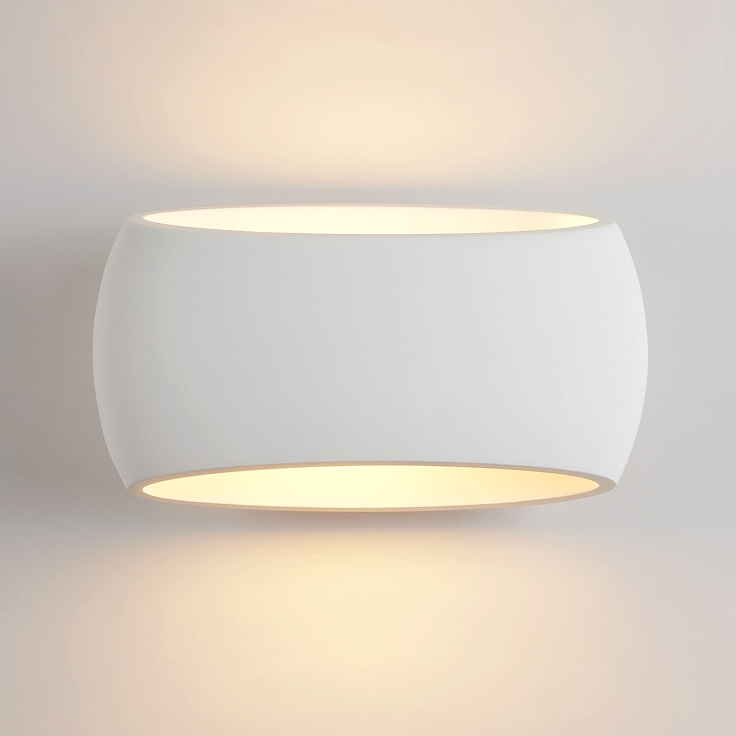 B&Q - Wall Lights Indoor Wall Sconce Lamp With White Oval Ceramic ShadePlaster Wall Light For BedroomLiving Room - Image 3