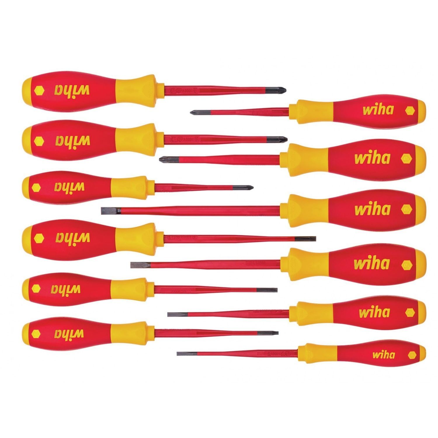 Wiha Softfinish Electric Slimfix Screwdriver Set, 12 Piece A - Multi Colour