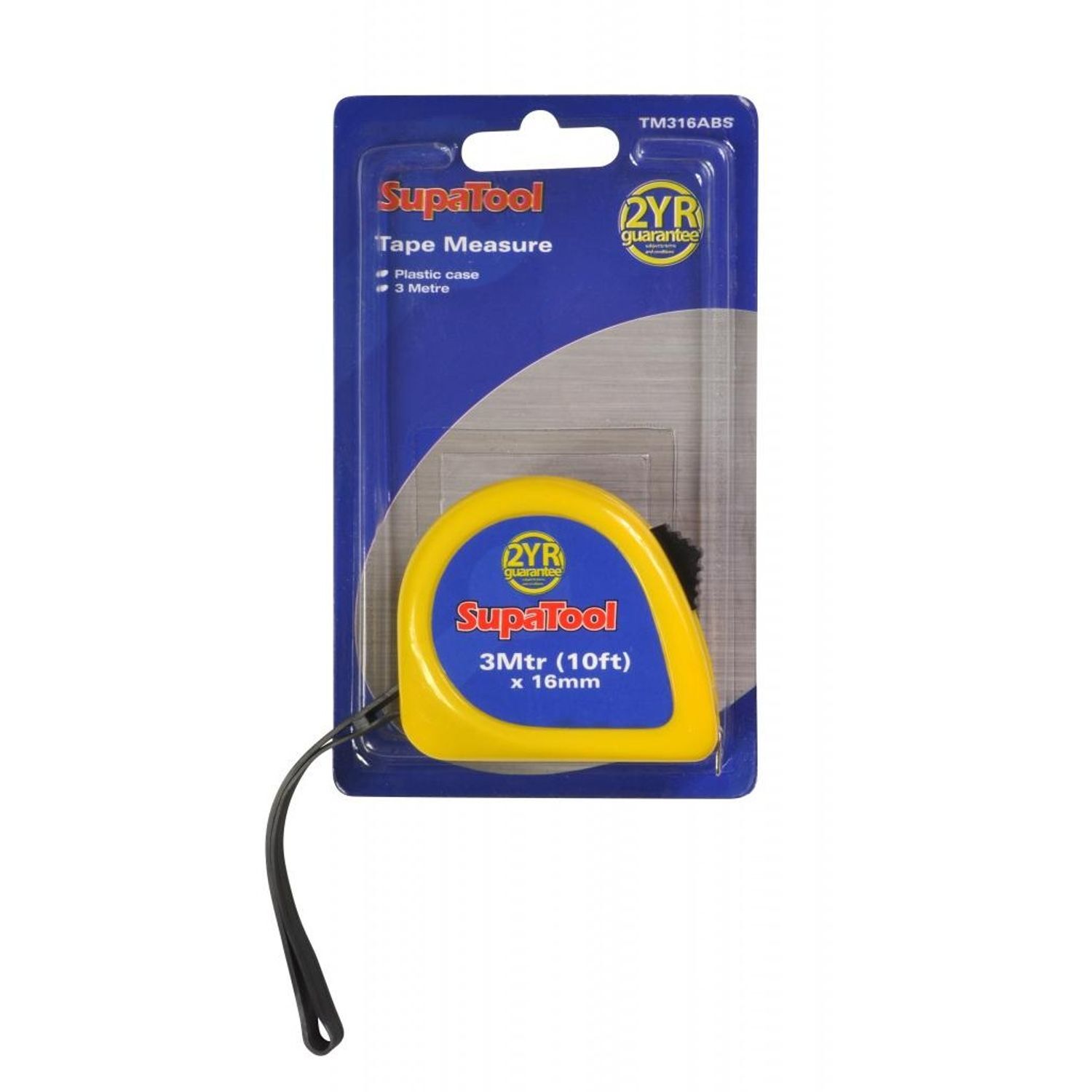 Supatool Plastic Tape Measure A - Yellow