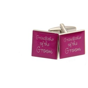 Father of the Groom Pink Square Cufflinks