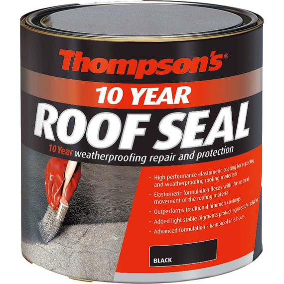 Ronseal Thompsons Heat Proof Roof Seal Black 1 Litre.