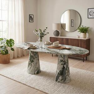 Palma Oval Marble Effect 6-8 Seater Dining Table