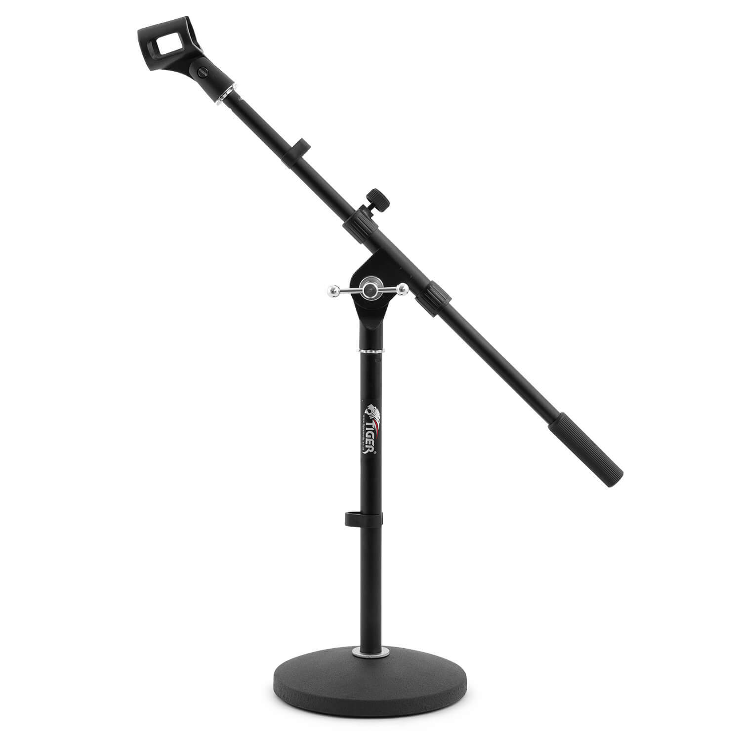 Tiger Music Desktop Boom Microphone Stand With Round Base - Neutral