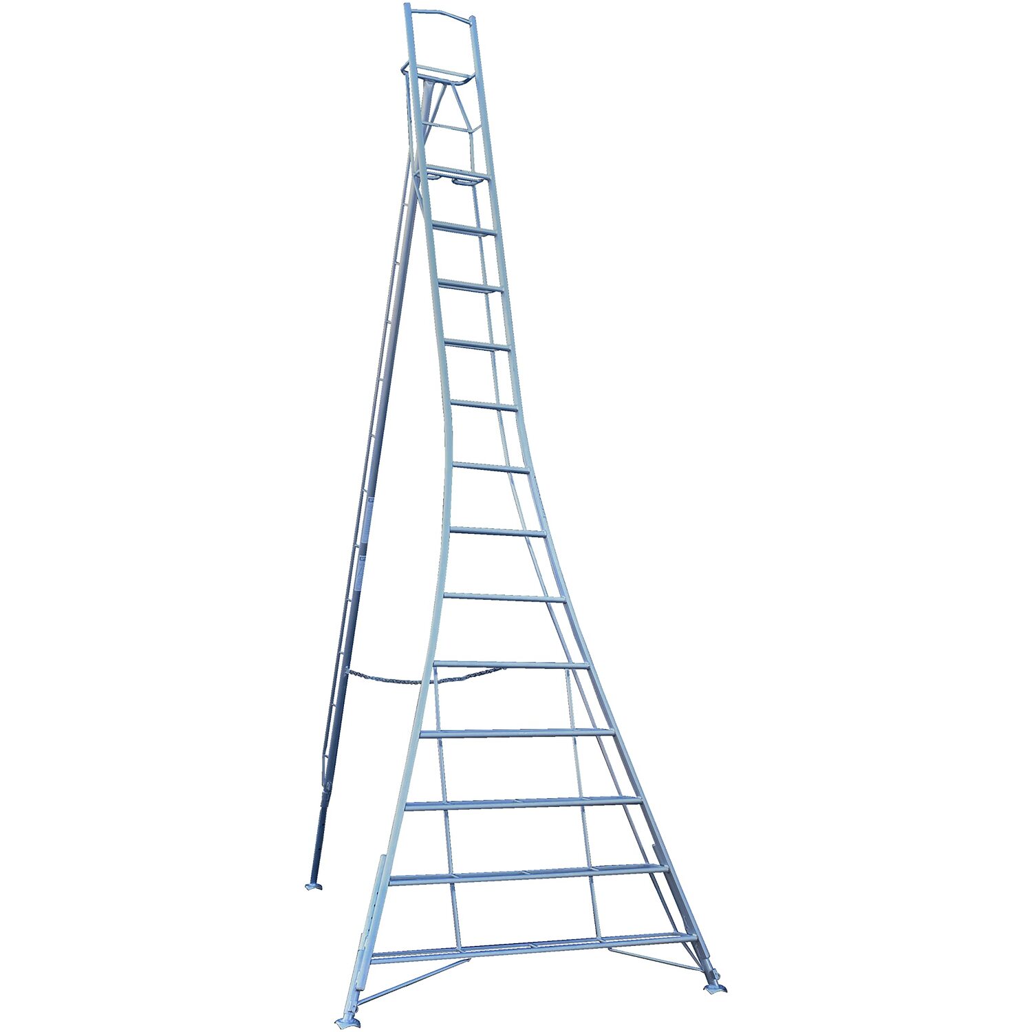 Garden Master® 3 Leg Fully Adjustable Platform Tripod Ladder | Garden/Orchard Ladder | Auto Locking Clips | Claw Grip Feet | Free Rubber Feet | 150kg Load Capacity | 13 Steps | 4.8m - Image 2