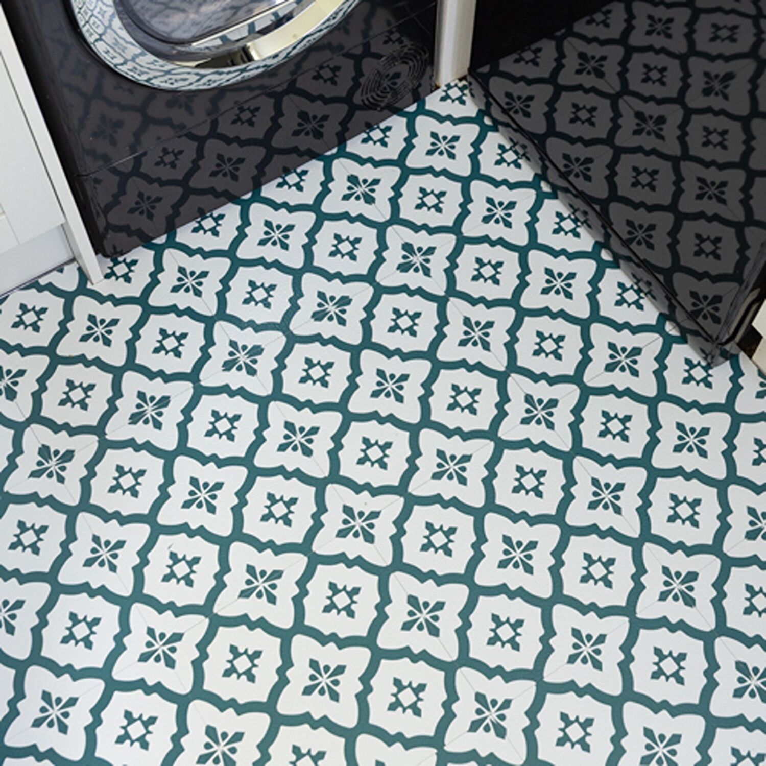 Fine Decor Floor Pops Comet Teal Self-Adhesive Vinyl Floor Tiles