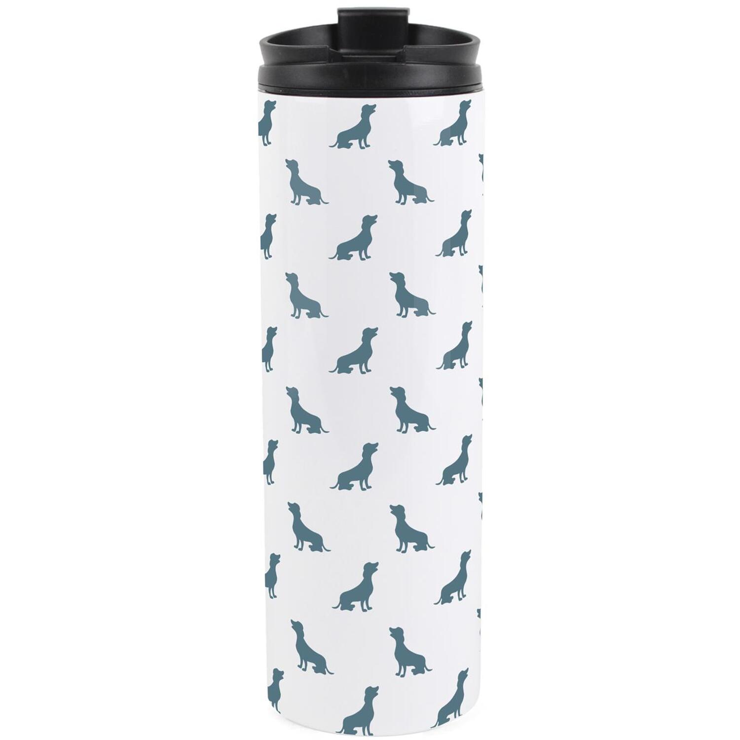 Dachshund Travel Flask - Blue Reusable 500ml Metal Drinks Tumbler Dog Gifts - Image 2
