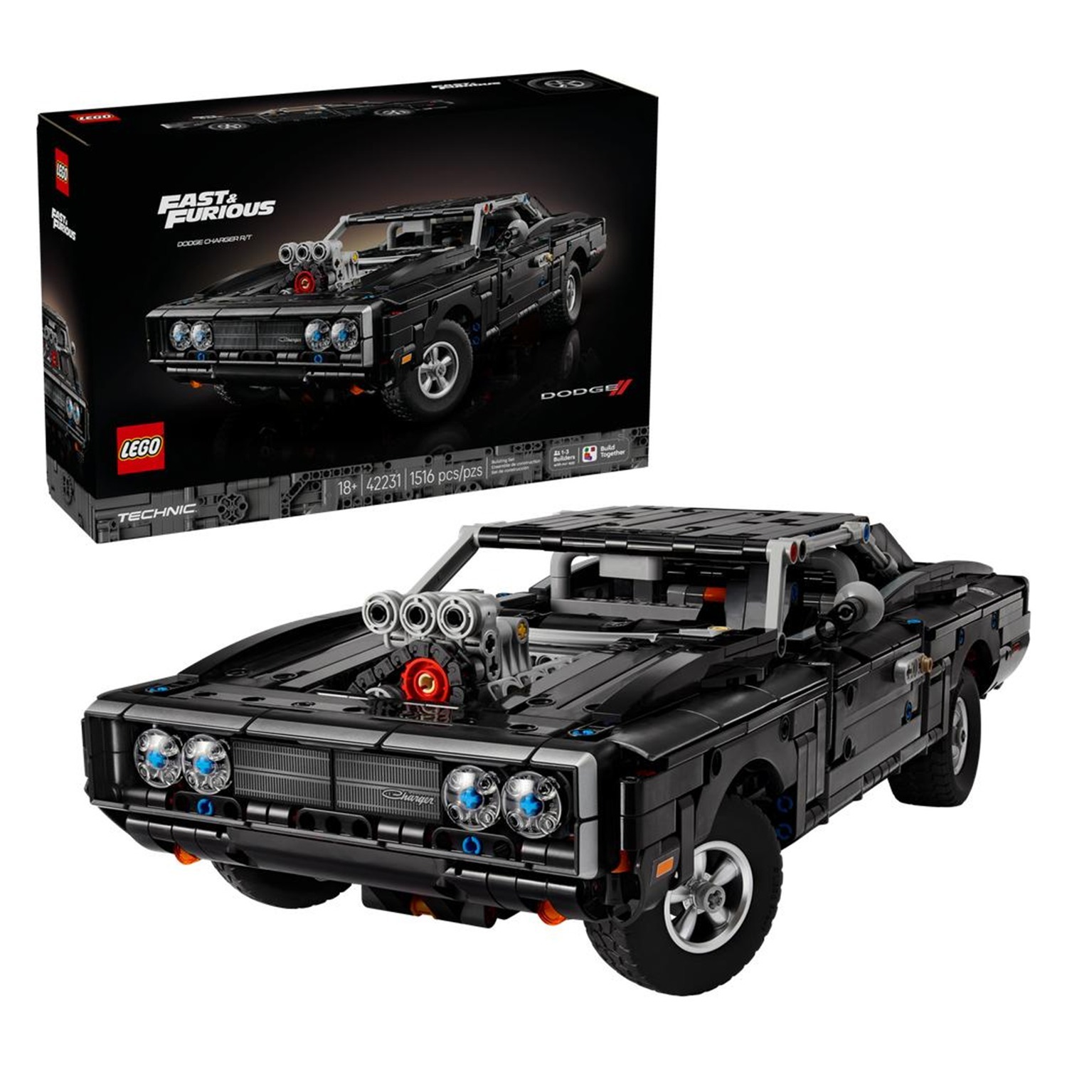 LEGO Technic 42231 Fast and Furious Dodge Charger R/T Car Age 18+ 1516pcs - Image 15