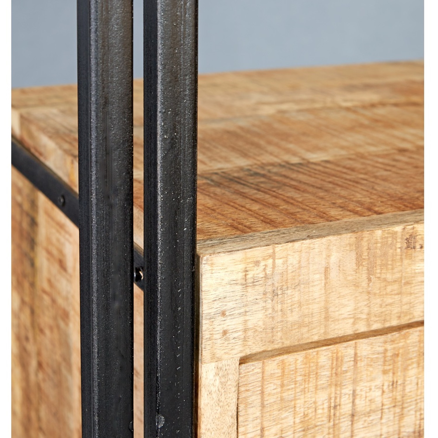 Upcycled Industrial Mintis Extra Large Open Bookcase - Light Wood