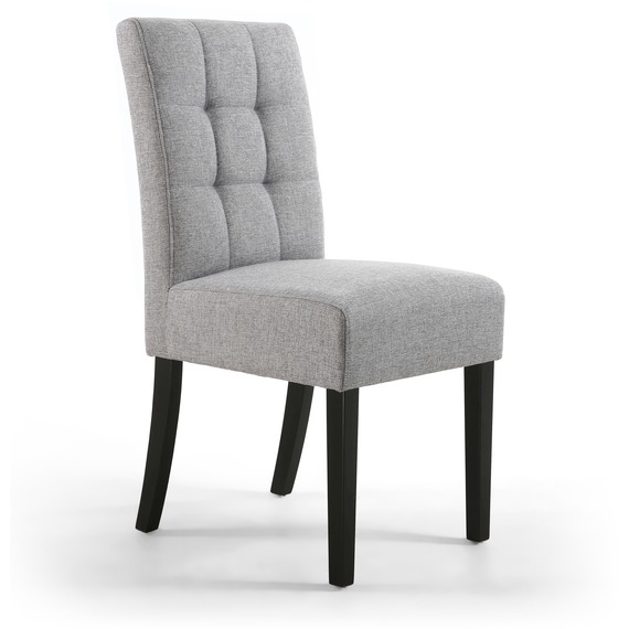 Moseley Stitched Waffle Linen Effect Silver Grey Dining Chair