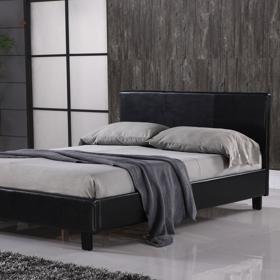 Bilancio 4ft6 Double bed in Black Faux Leather