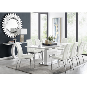 Arezzo Large Extending Dining Table with 8 Isco Chairs