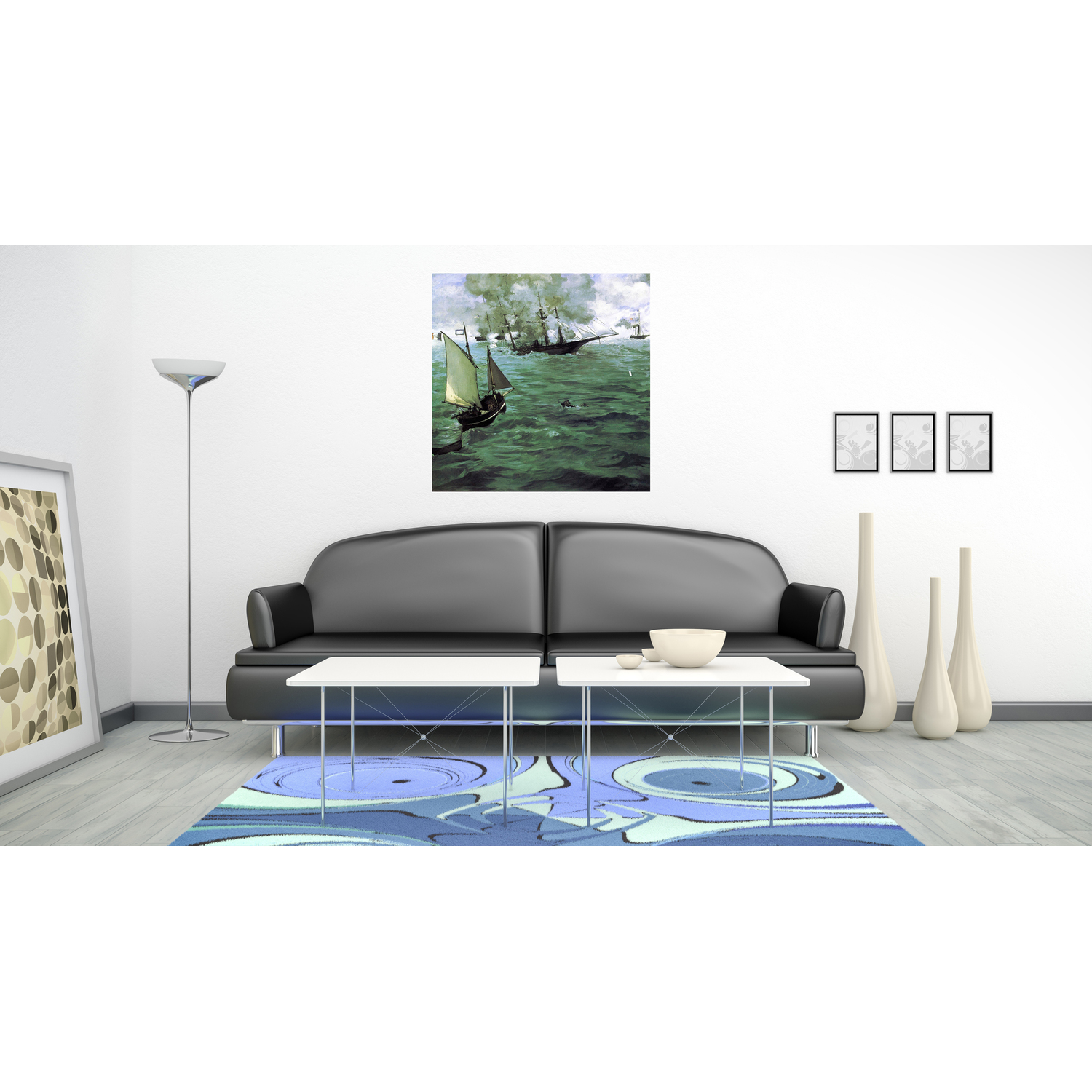 Edouard Manet - The Battle Of Keasarge  Canvas print - Green / 101cm / 152cm