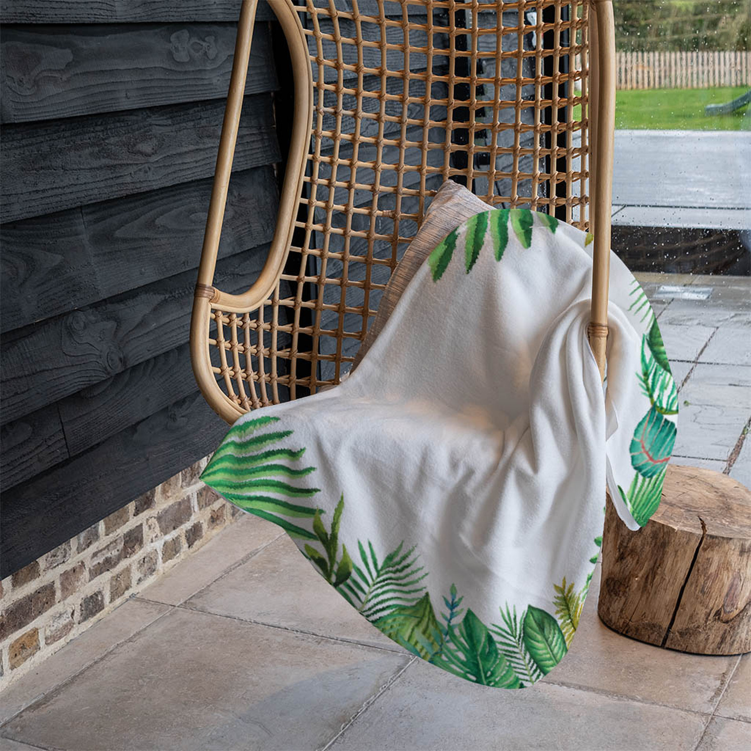 Tropical Leaves Blanket - Green