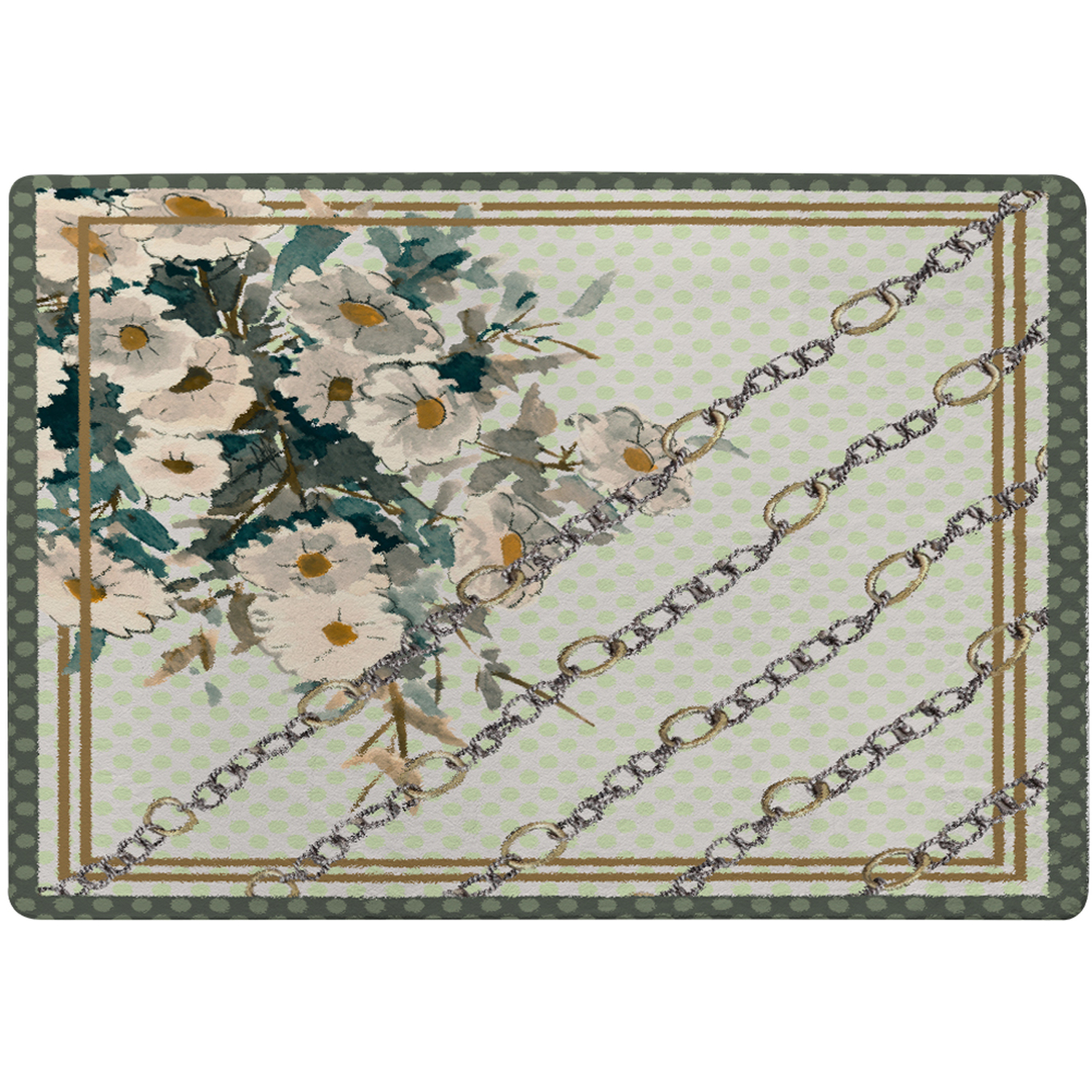 Flowers Chain Links Rug