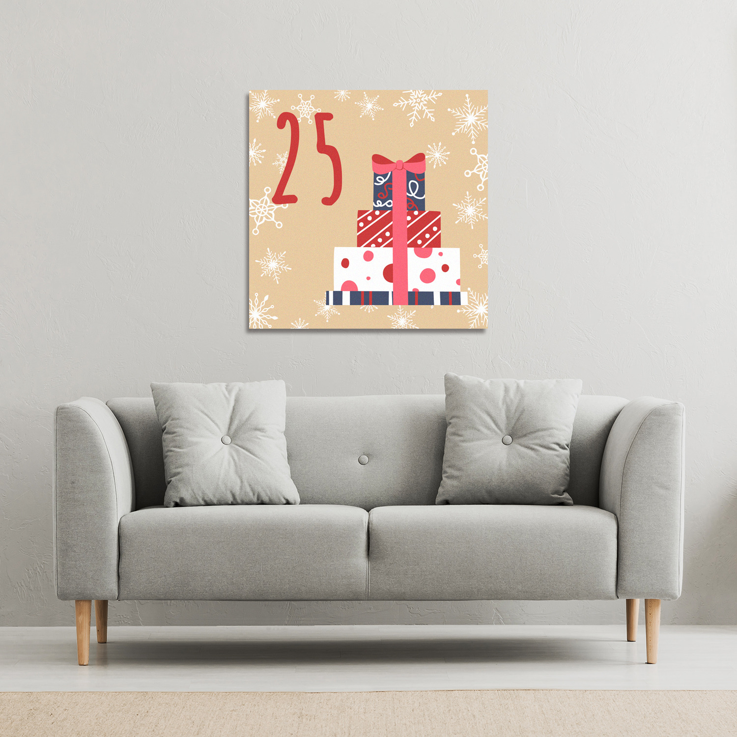 Advent Calendar 25 Days Of Gallery Christmas Canvas - Brown / 46cm