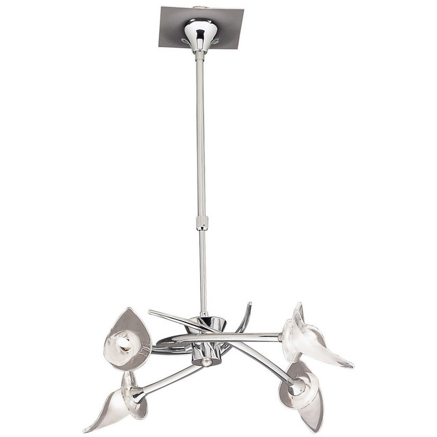 Flavia Telescopic Ceiling Pendant Semi Flush 4 Light G9, Polished Chrome - Polished Chrome
