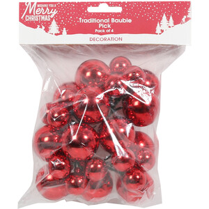 Pack of 4 Traditional Bauble Picks