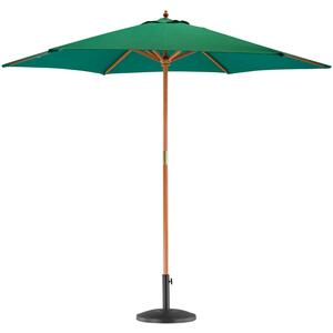 Wooden Garden Parasol And Base Set - 2.7m