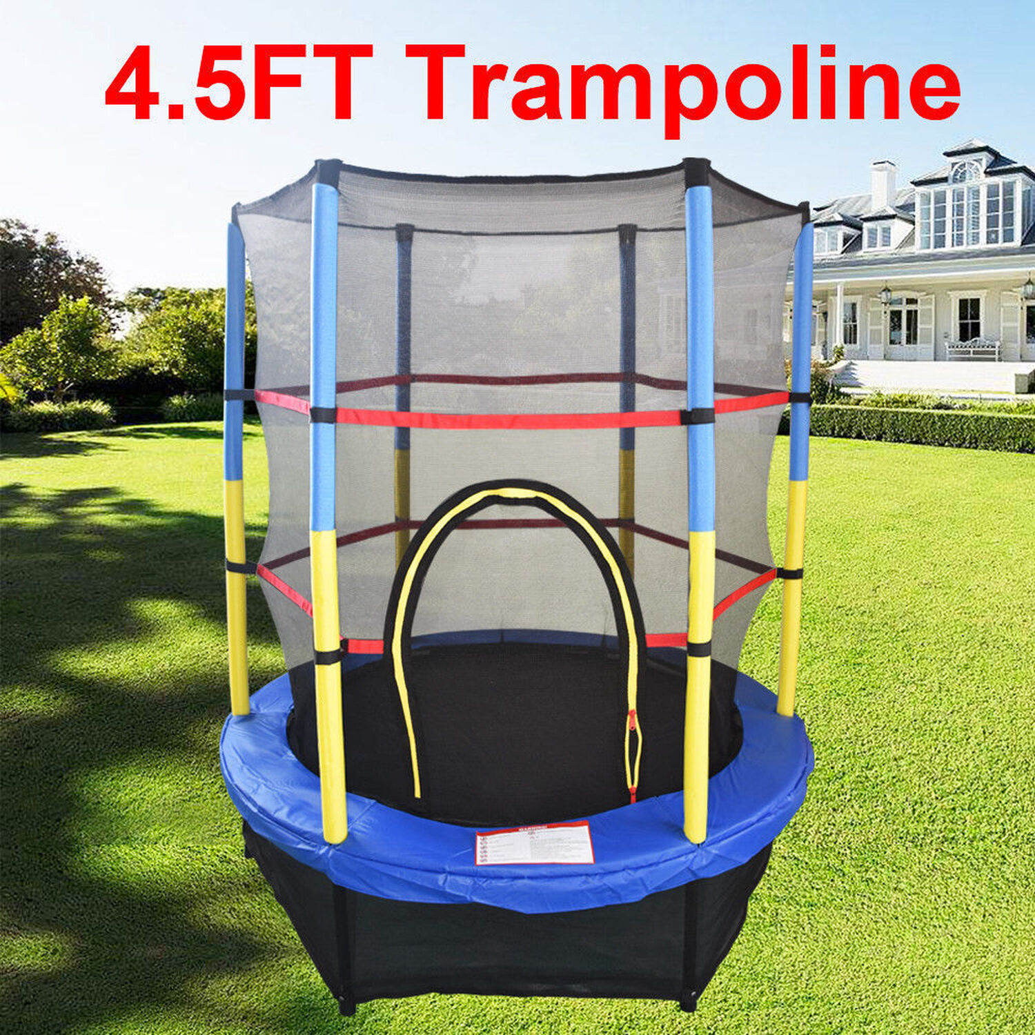 Image of Colored Protection Net Full Set Trampoline - Colored
