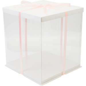 Transparent Cake Box with Ribbon
