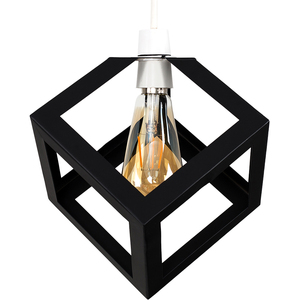 Retro Style Black Metal Puzzle Cube Design Ceiling Pendant Light Shade