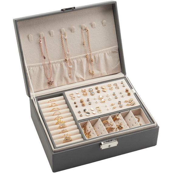 2-Layer PU Leather Jewellery Box