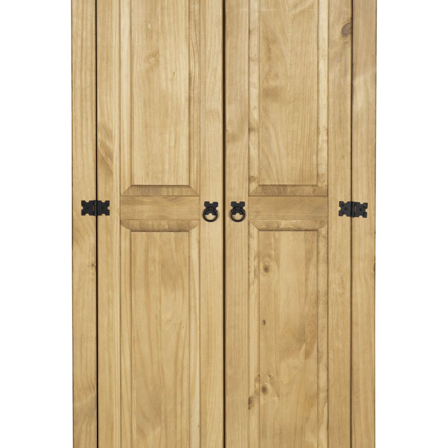 Corona Wardrobe 2 Door Flat Top - Waxed Pine