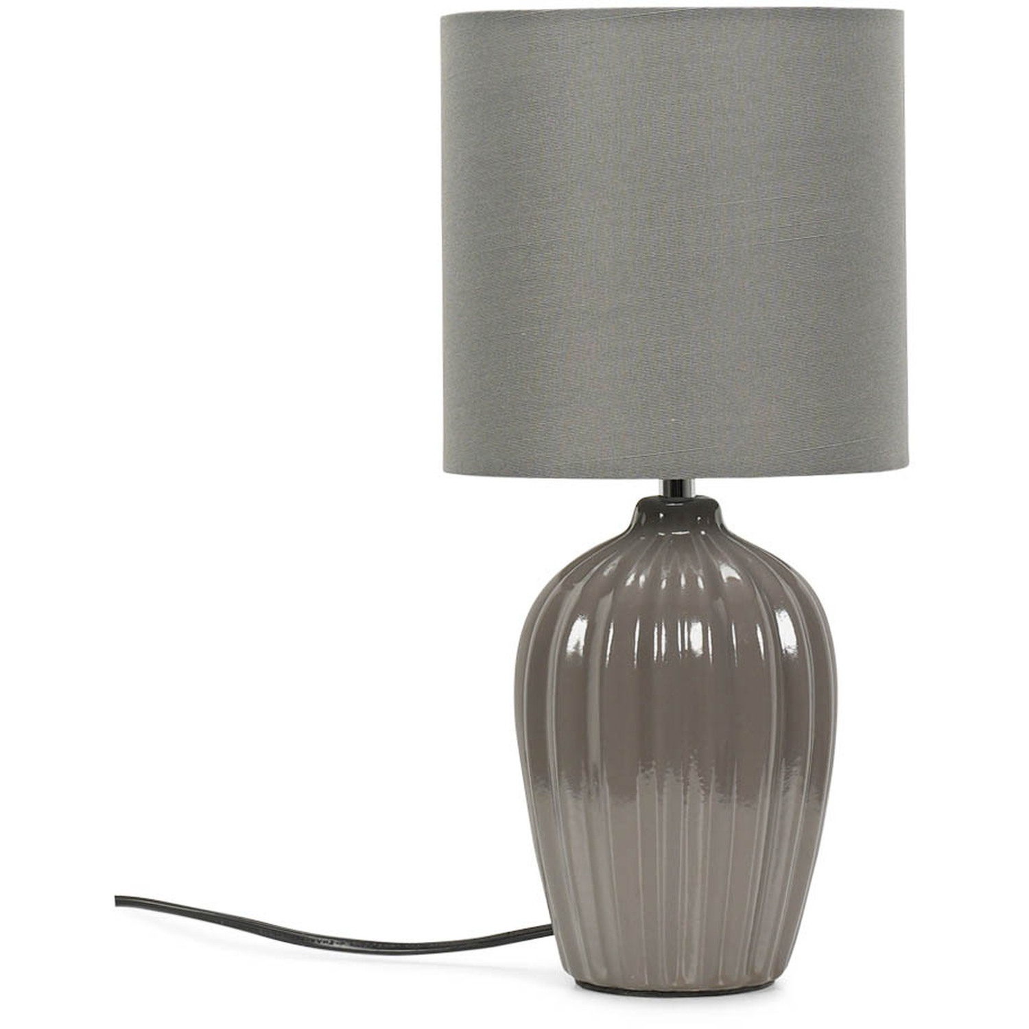 Carbone Fluted Table Lamp - Grey
