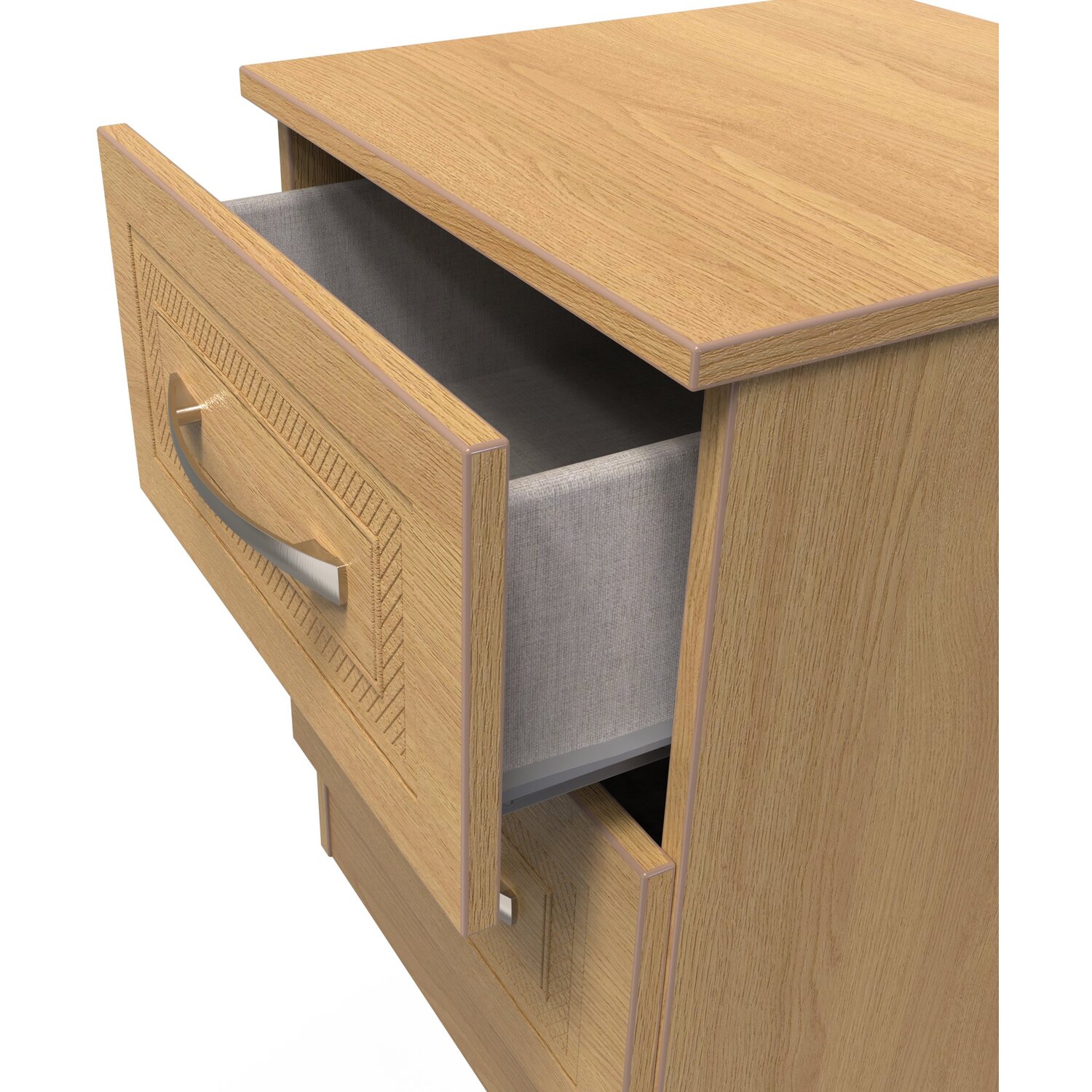Dorset 2 Drawer Bedside Cabinet - Modern Oak