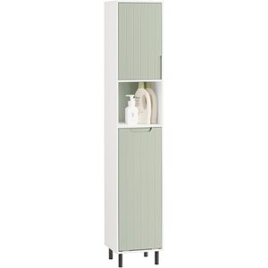 Tall Bathroom Storage Cabinet with Laundry Basket