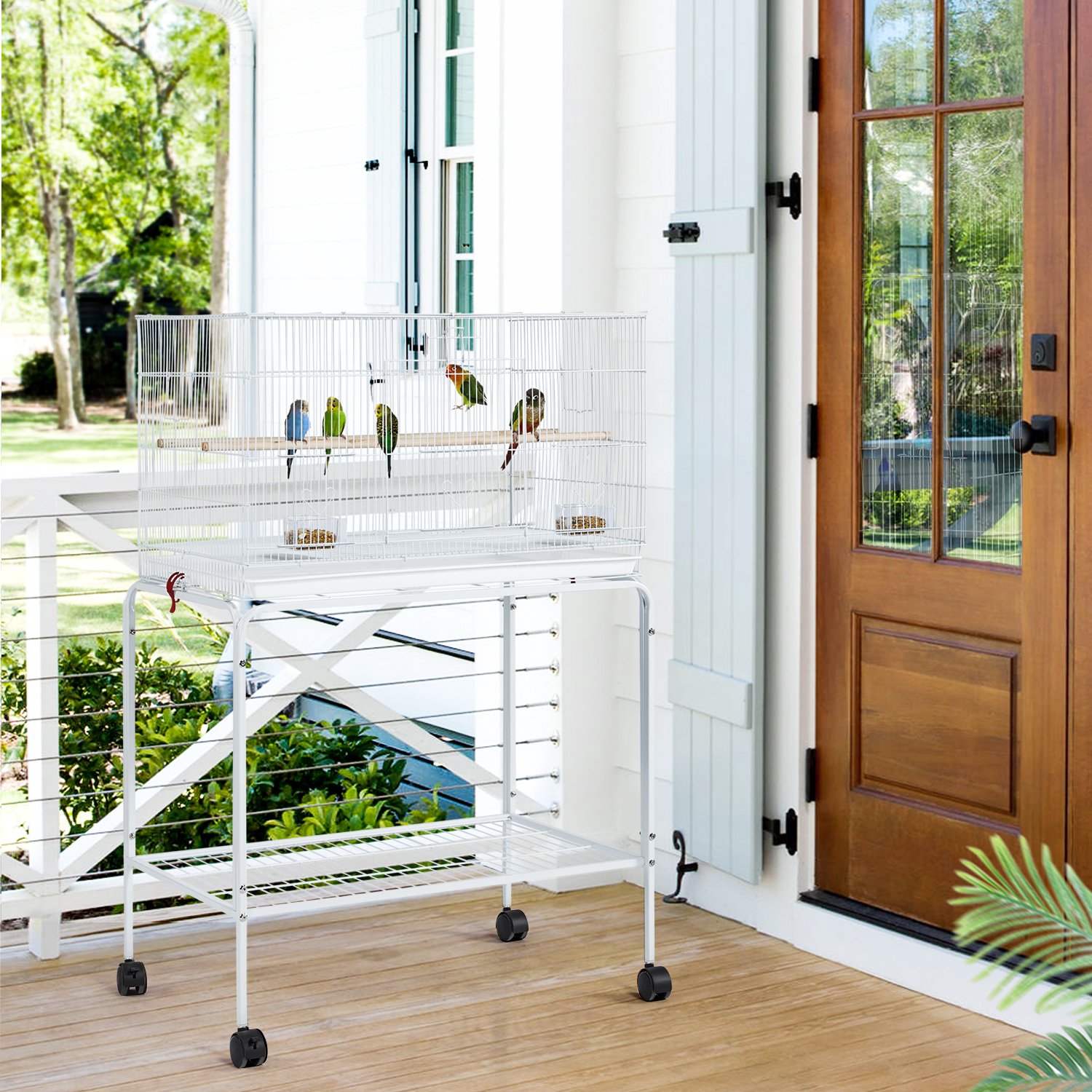 Small Birds Flight Cage with Rolling Stand - Flight Cage Ideas For Small Bird Spaces