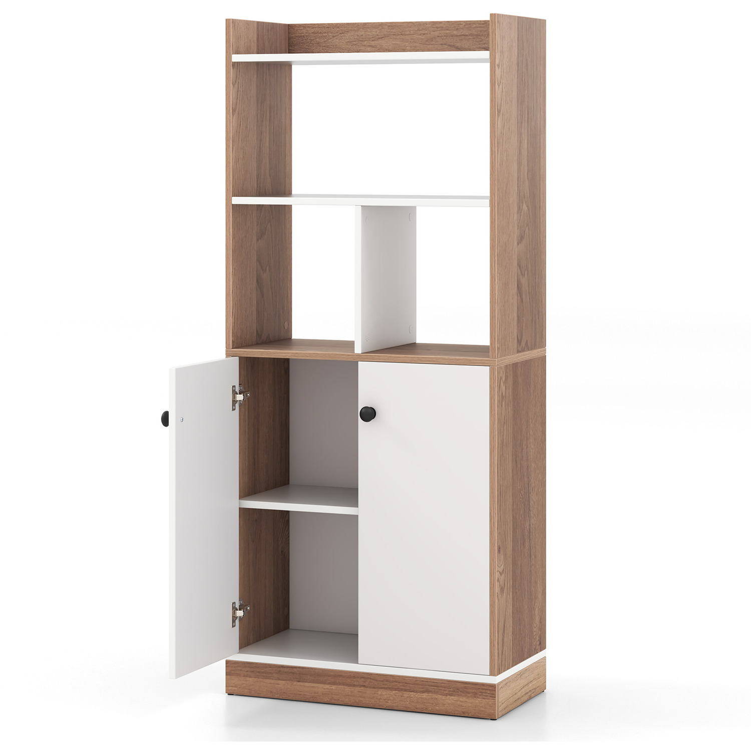 4-tier Bookcase Display Cabinet - Brown