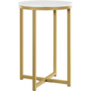 Modern Round Side Table with Metal Legs