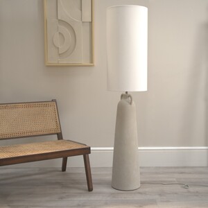 Grayson Cement Effect Ceramic Midi Floor Lamp