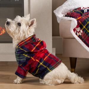 Oxford Check Sherpa Dog Hoodie