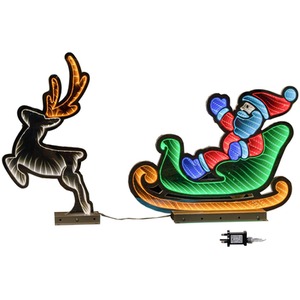 Infinity Santa in Sleigh with Reindeer and LEDs